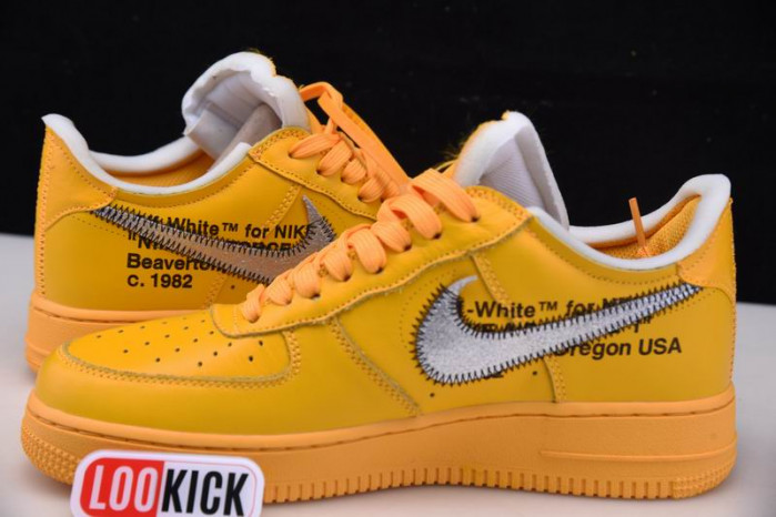 TB Nike Air Force 1 Low OFF-WHITE University Gold Metallic Silver DD1876-700