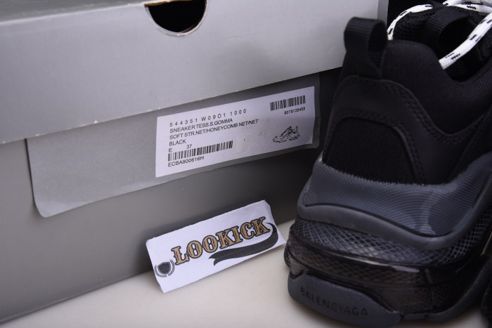 KICKWHO BLCG Wmns Triple S Trainer 'Black Clear Sole' 544351 W09O1 1000