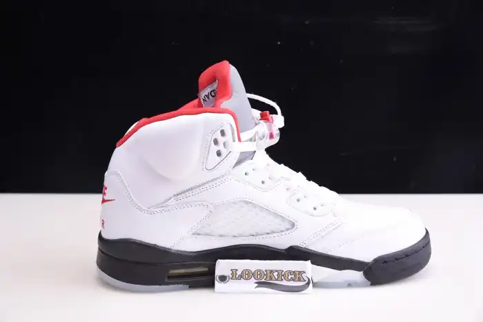 Affordable Air Jordan 5 Retro Fire Red Silver Tongue (2020) DA1911-102