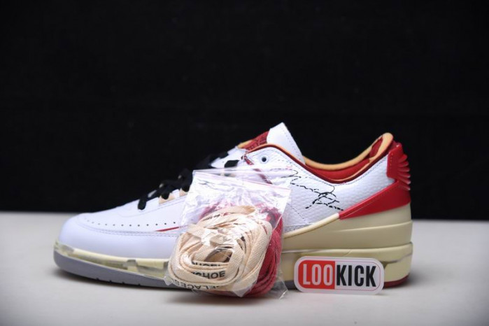 TB Jordan 2 Retro Low SP Off-White White Red DJ4375-106