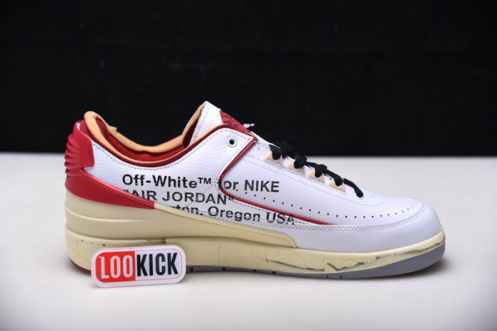 TB Jordan 2 Retro Low SP Off-White White Red DJ4375-106