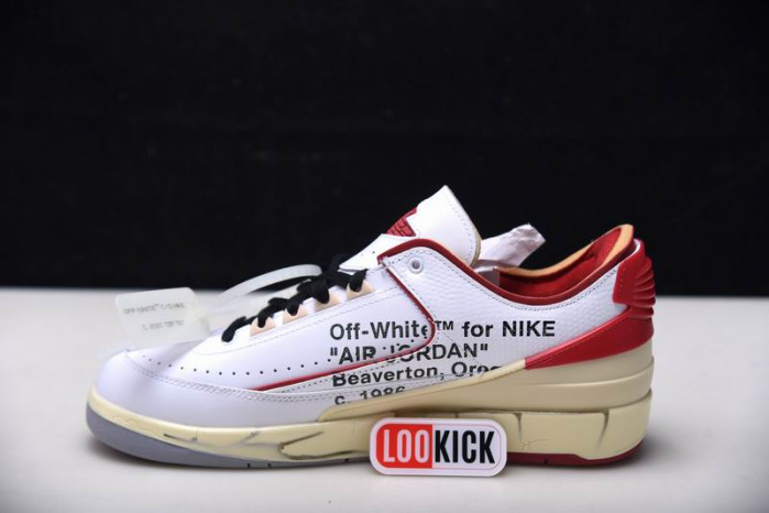 TB Jordan 2 Retro Low SP Off-White White Red DJ4375-106