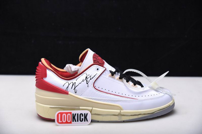 TB Jordan 2 Retro Low SP Off-White White Red DJ4375-106