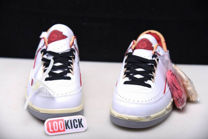 TB Jordan 2 Retro Low SP Off-White White Red DJ4375-106