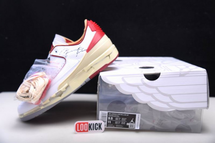 TB Jordan 2 Retro Low SP Off-White White Red DJ4375-106