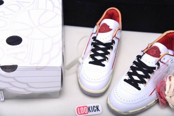 TB Jordan 2 Retro Low SP Off-White White Red DJ4375-106