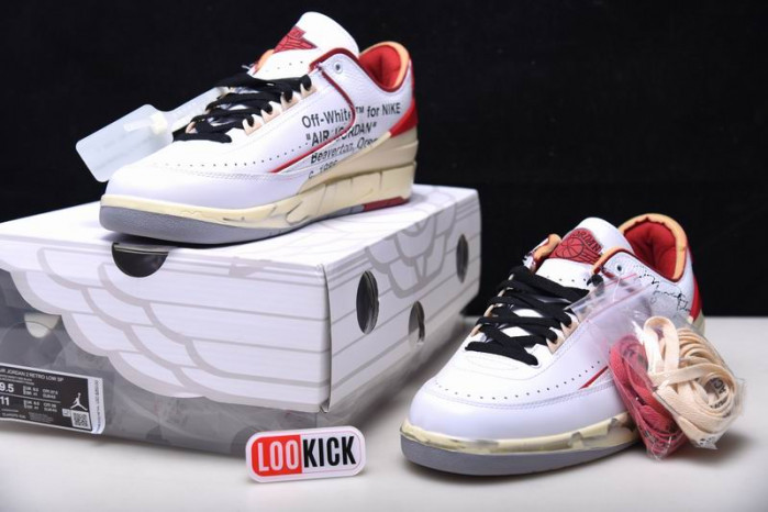 TB Jordan 2 Retro Low SP Off-White White Red DJ4375-106