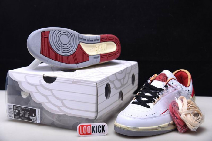 TB Jordan 2 Retro Low SP Off-White White Red DJ4375-106