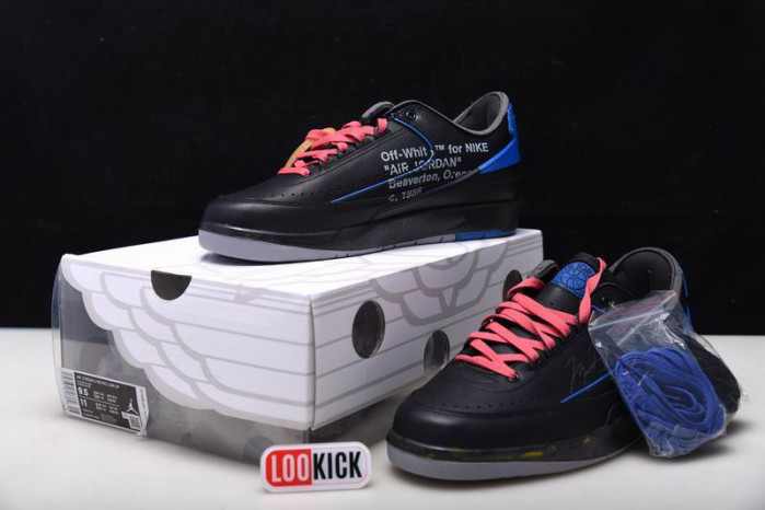 TB Jordan 2 Retro Low SP Off-White Black Blue DJ4375-004