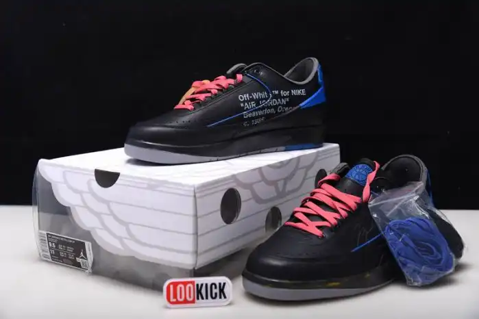 Rep TBkick Jordan 2 Retro Low SP Off-White Black Blue DJ4375-004