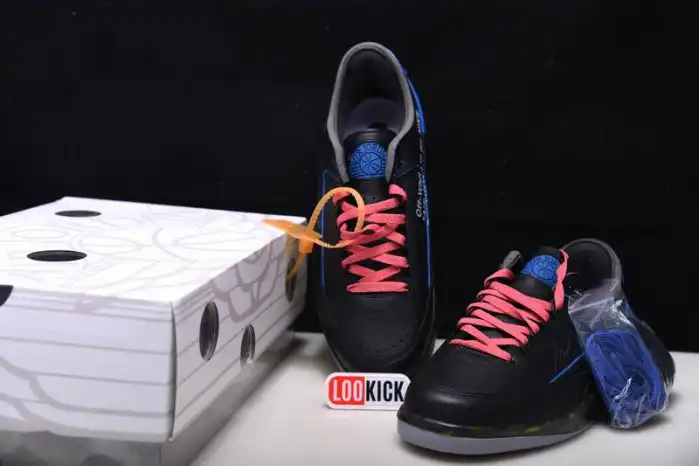 Rep TBkick Jordan 2 Retro Low SP Off-White Black Blue DJ4375-004