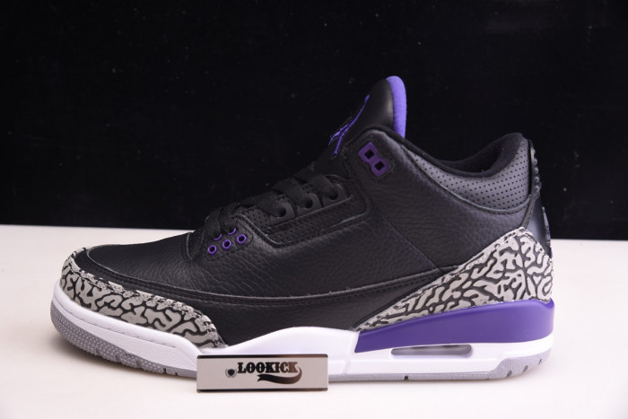 KICKWHO Air Jordan 3 Retro Black Court Purple CT8532-050