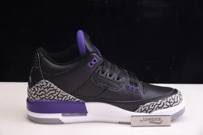 Best reps HYPE Air Jordan 3 Retro Black Court Purple CT8532-050