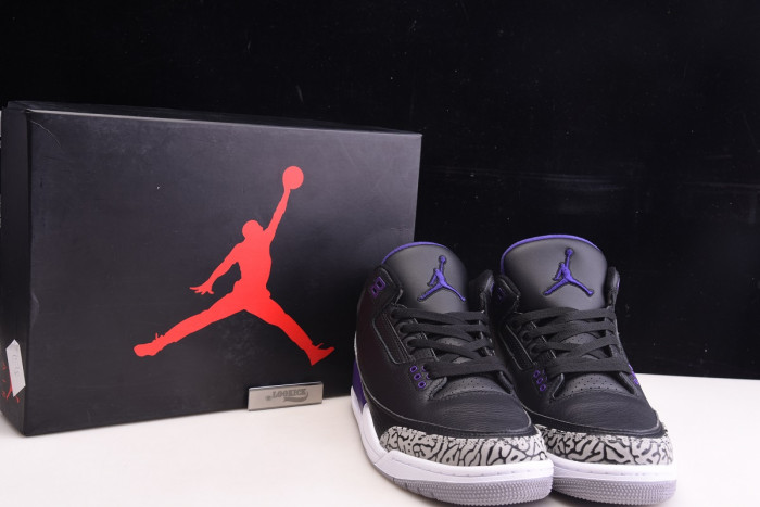 KICKWHO Air Jordan 3 Retro Black Court Purple CT8532-050