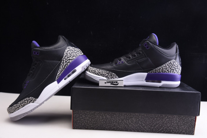 KICKWHO Air Jordan 3 Retro Black Court Purple CT8532-050