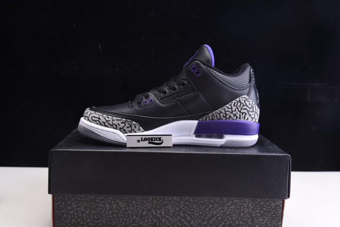 KICKWHO Air Jordan 3 Retro Black Court Purple CT8532-050