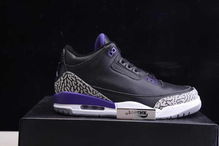 KICKWHO Air Jordan 3 Retro Black Court Purple CT8532-050