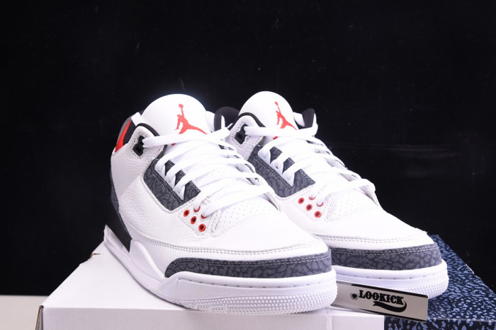 TB AIR JORDAN 3 RETRO "WHITE FIRE RED" CZ6431-100