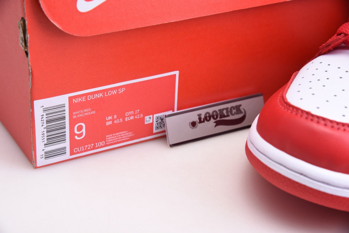 KICKWHO NIKE DUNK LOW UNIVERSITY RED WHITE CU1727-100