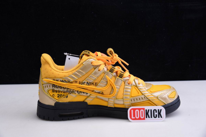 TB OFF WHITE NIKE AIR RUBBER DUNK "UNIVERSITY GOLD" CU6015-700