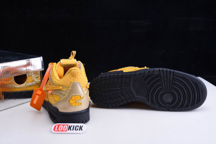 TB OFF WHITE NIKE AIR RUBBER DUNK "UNIVERSITY GOLD" CU6015-700