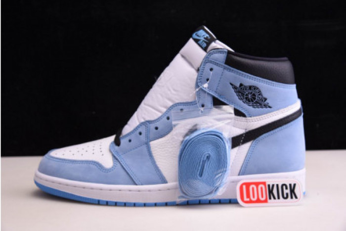 TB AIR JORDAN 1 RETRO HIGH WHITE UNIVERSITY BLUE BLACK 555088-134