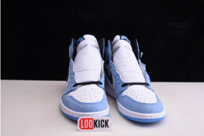 TB AIR JORDAN 1 RETRO HIGH WHITE UNIVERSITY BLUE BLACK 555088-134