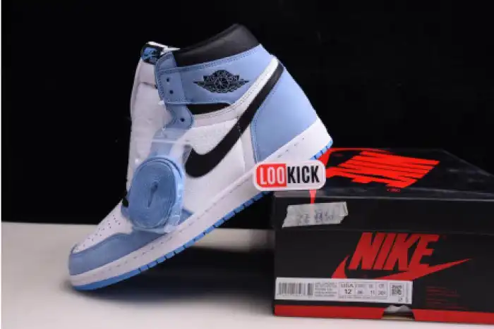 Cheap AIR JORDAN 1 RETRO HIGH WHITE UNIVERSITY BLUE BLACK 555088-134