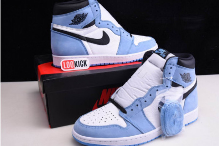 TB AIR JORDAN 1 RETRO HIGH WHITE UNIVERSITY BLUE BLACK 555088-134