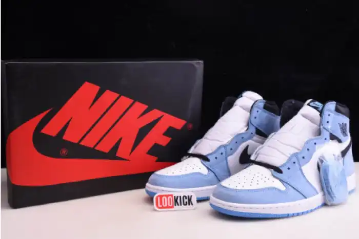 Cheap AIR JORDAN 1 RETRO HIGH WHITE UNIVERSITY BLUE BLACK 555088-134