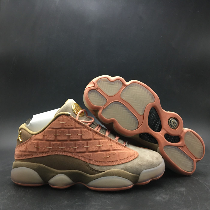 TB CLOT x Air Jordan 13 Low Sepia Stone Canteen-Terra Blush AT3102-200