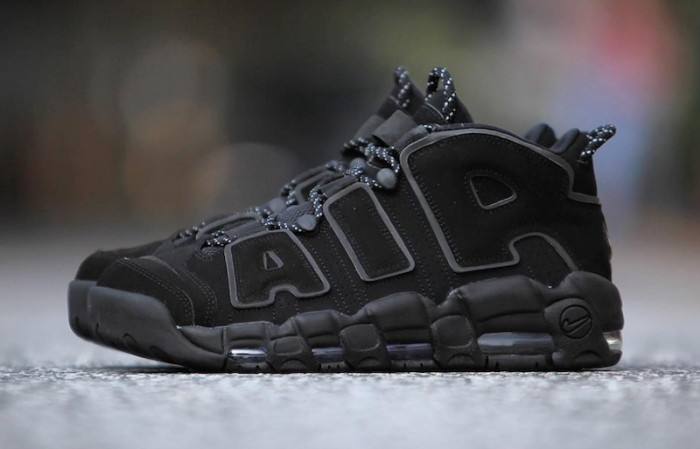 TB Nike Air More Uptempo Triple Black Reflective 414962-004