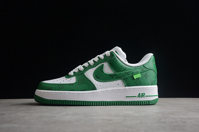 TB Louis Vuitton Nike Air Force 1 Low By Virgil Abloh White Green MS 0232