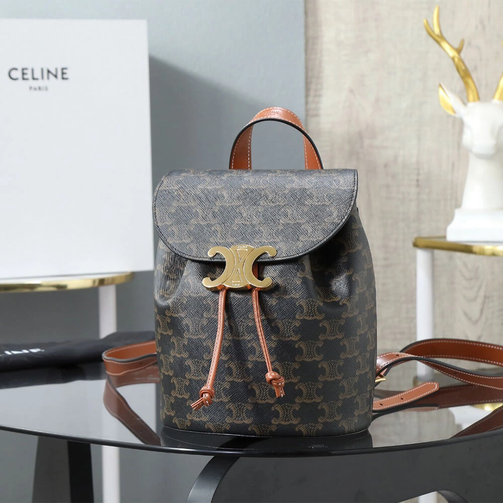 BACKPACK CELINE BONNIE IN Triomphe Canvas and calfskin Sleek 2557