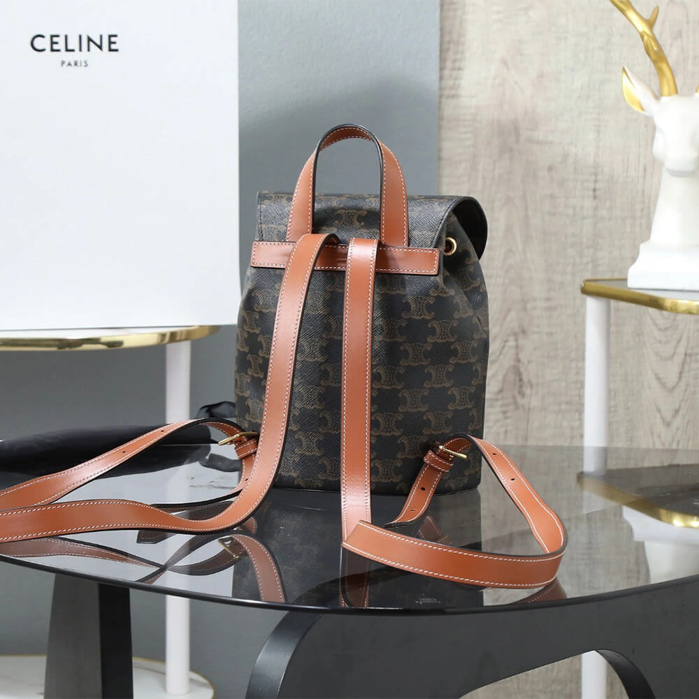 BACKPACK CELINE BONNIE IN Triomphe Canvas and calfskin Sleek 2557