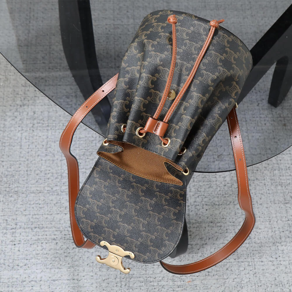 BACKPACK CELINE BONNIE IN Triomphe Canvas and calfskin Sleek 2557