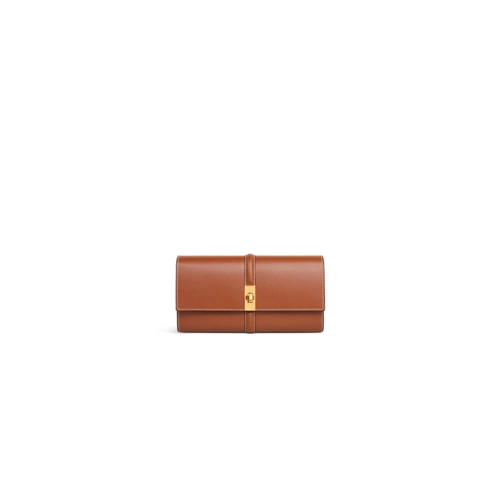 CELINE 16 Large Wallet in Shiny Calf Leather ZipUp 2587