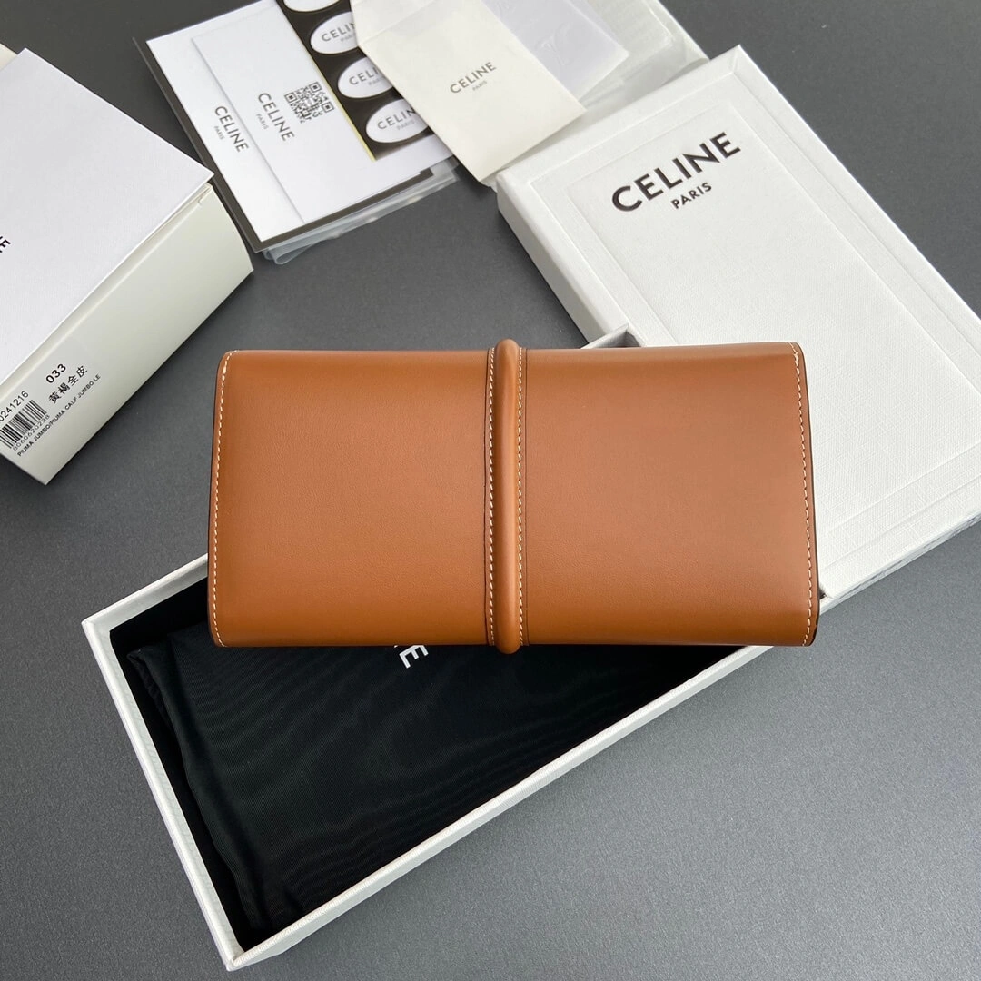 CELINE 16 Large Wallet in Shiny Calf Leather ZipUp 2587