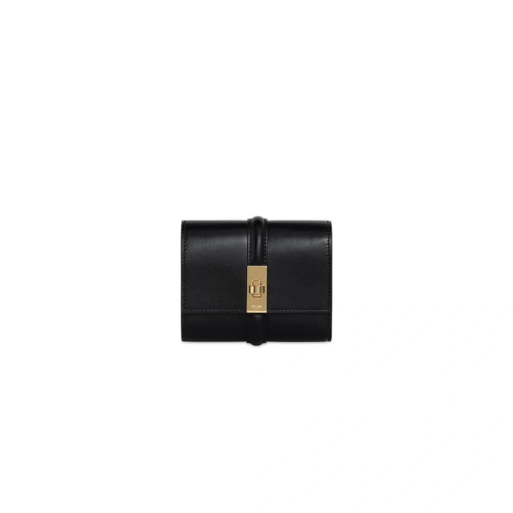 SoftTouch CELINE 16 Small Wallet in Shiny Calf Leather 2581