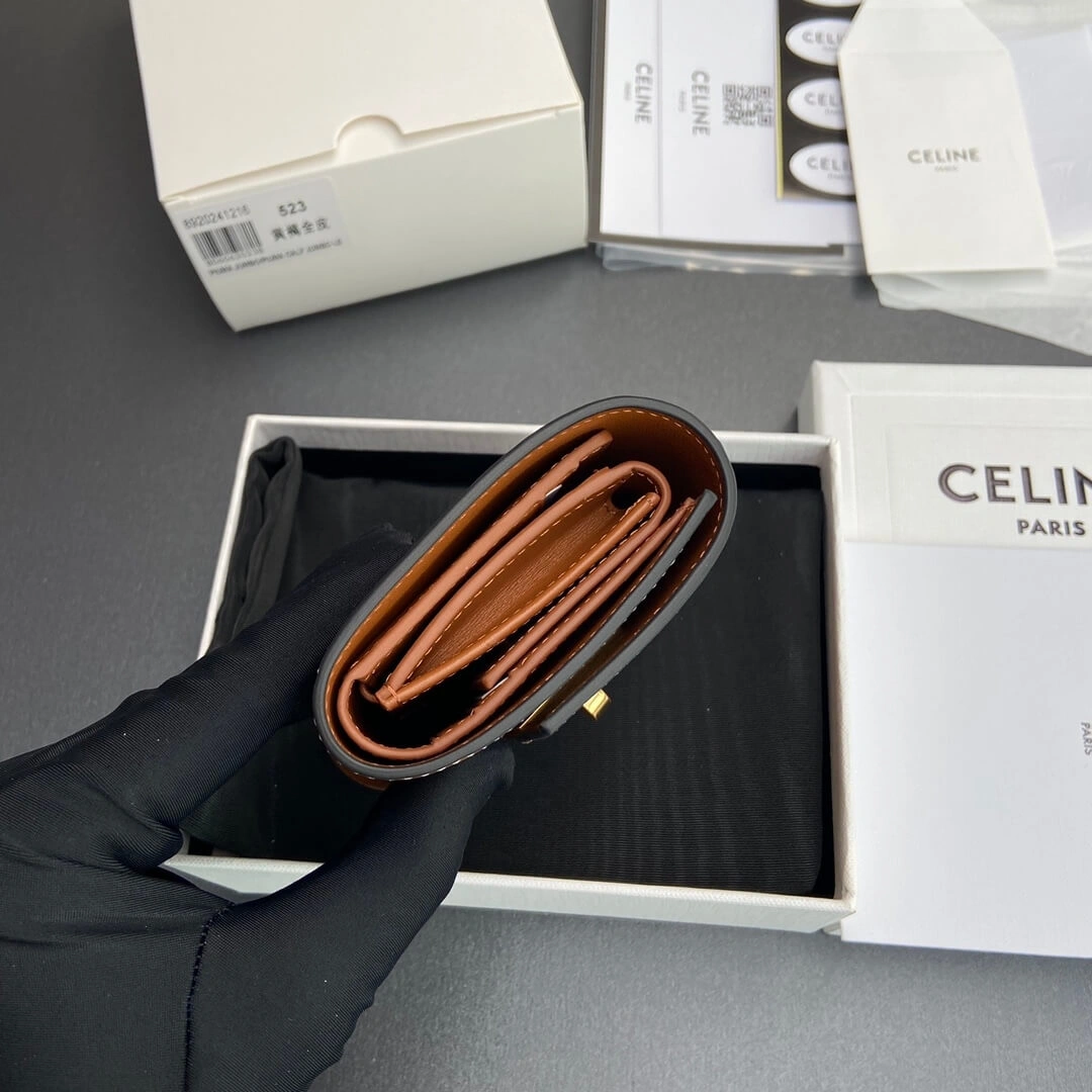 EasyMatch CELINE 16 Small Wallet in Shiny Calf Leather 2585
