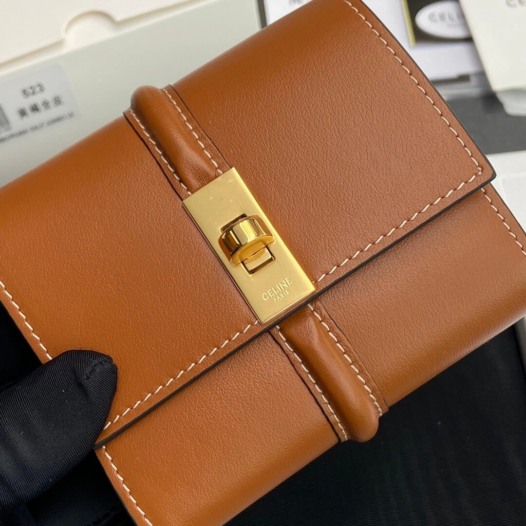 EasyMatch CELINE 16 Small Wallet in Shiny Calf Leather 2585