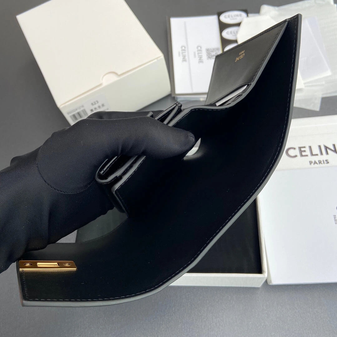 SoftTouch CELINE 16 Small Wallet in Shiny Calf Leather 2581