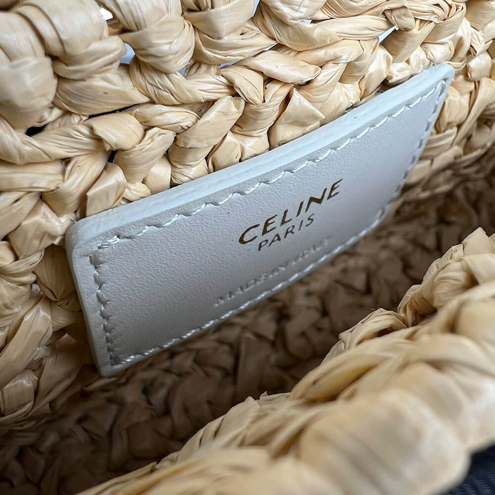 Unique CELINE CHAIN SHOULDER BAG CLAUDE IN RAFFIA EFFECT TEXTILE(HIGH-END GRADE) 2528