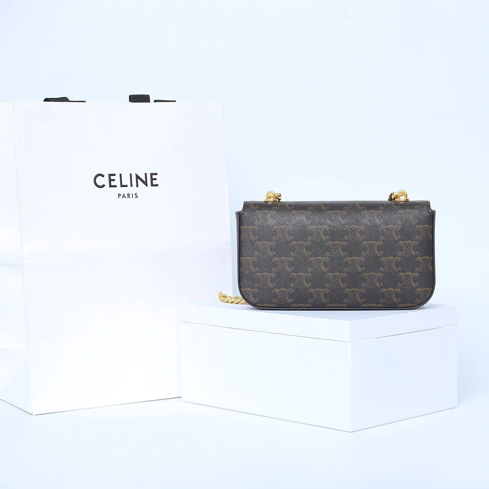 CELINE CHAIN SHOULDER BAG CLAUDE SmoothTexture 2555