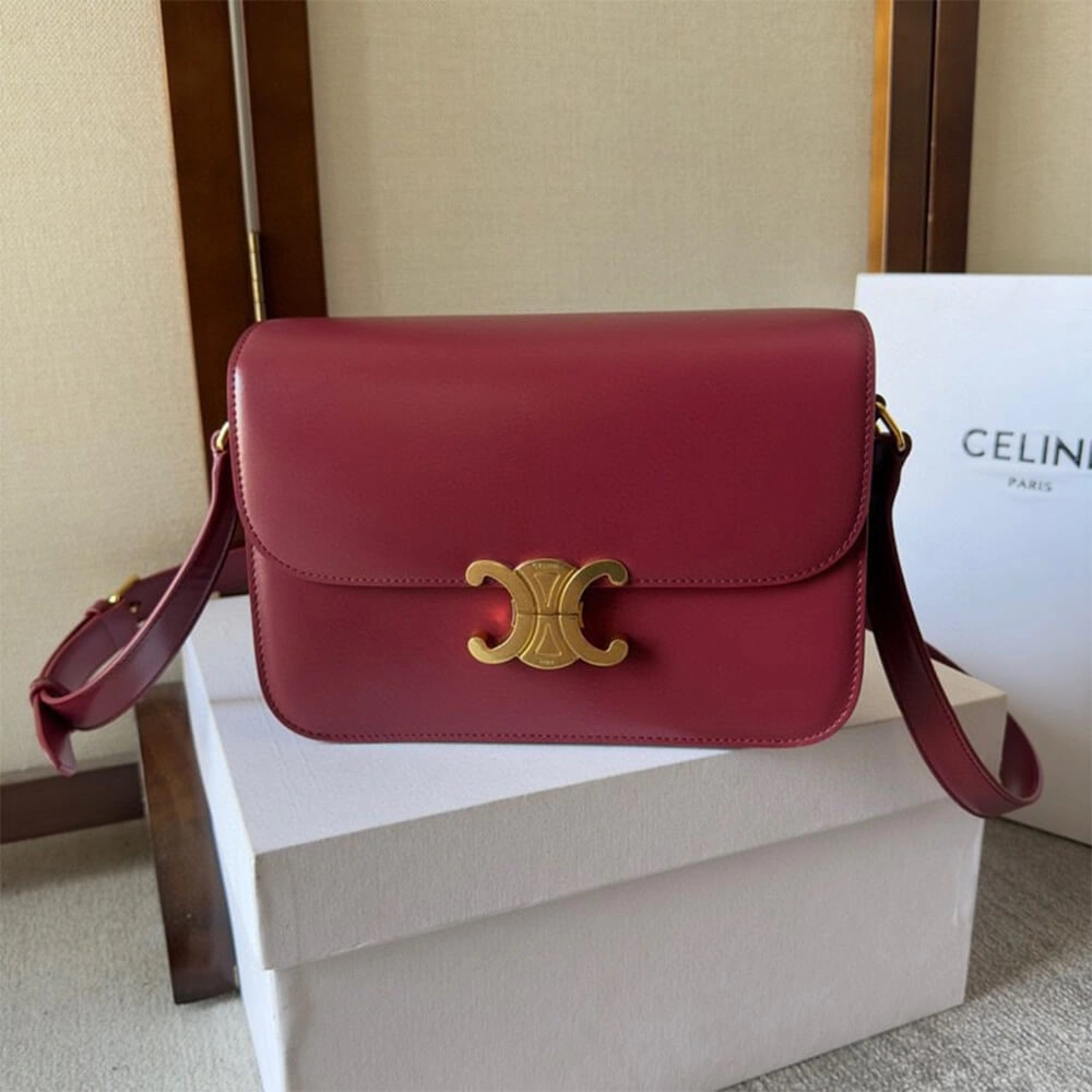 Colorful CELINE CLASSIQUE TRIOMPHE BAG in shiny calfskin(HIGH-END GRADE) 2493