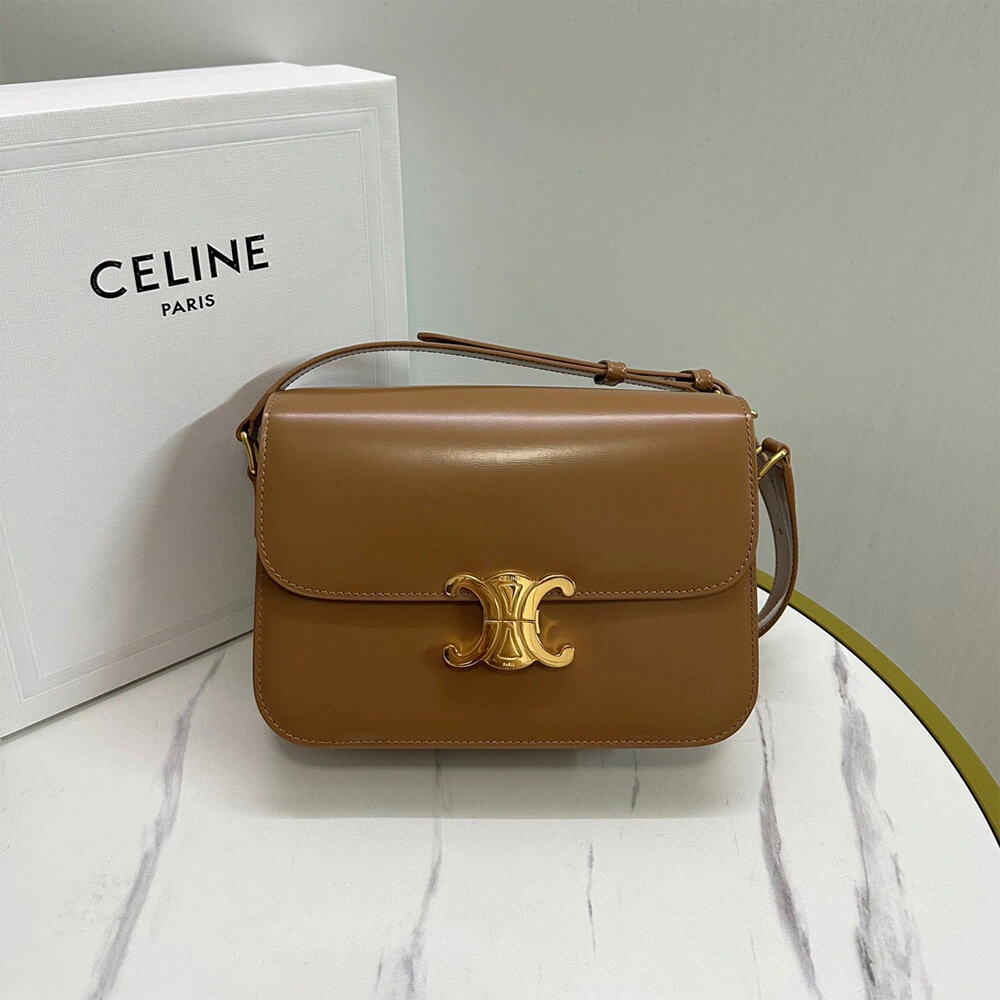 EyeCatching CELINE CLASSIQUE TRIOMPHE BAG in shiny calfskin(HIGH-END GRADE) 2504