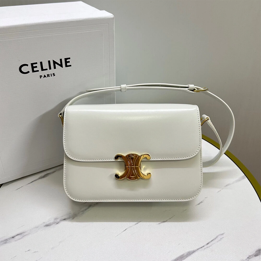 CELINE CLASSIQUE TRIOMPHE BAG in shiny calfskin(HIGH-END GRADE) Sustainable 2462