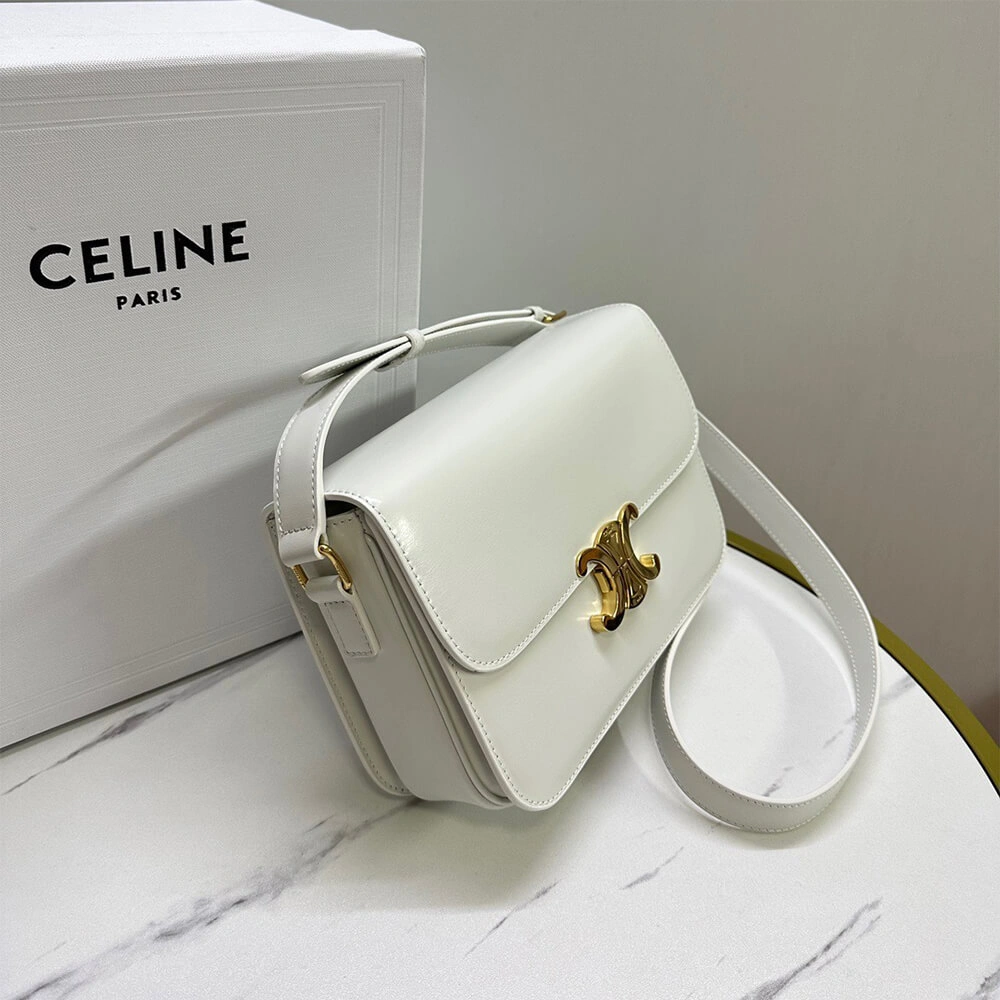 CELINE CLASSIQUE TRIOMPHE BAG in shiny calfskin(HIGH-END GRADE) Sustainable 2462