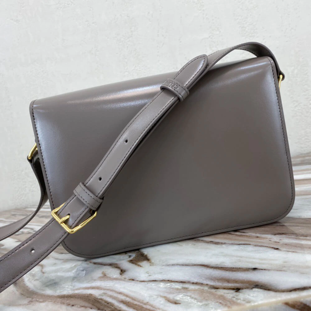 Modern CELINE CLASSIQUE TRIOMPHE BAG in shiny calfskin(HIGH-END GRADE) 2491