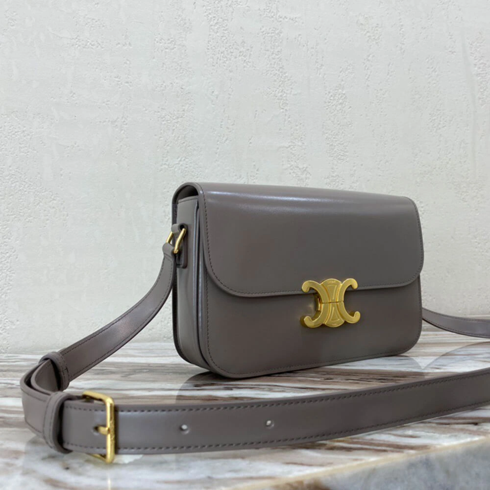 Modern CELINE CLASSIQUE TRIOMPHE BAG in shiny calfskin(HIGH-END GRADE) 2491